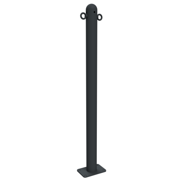 Ornamental bollard | Series 468B | � 60 mm | stationary, to be fixed by plugswith base plate 100 x 150 mm | without lock | with 2 eyelets